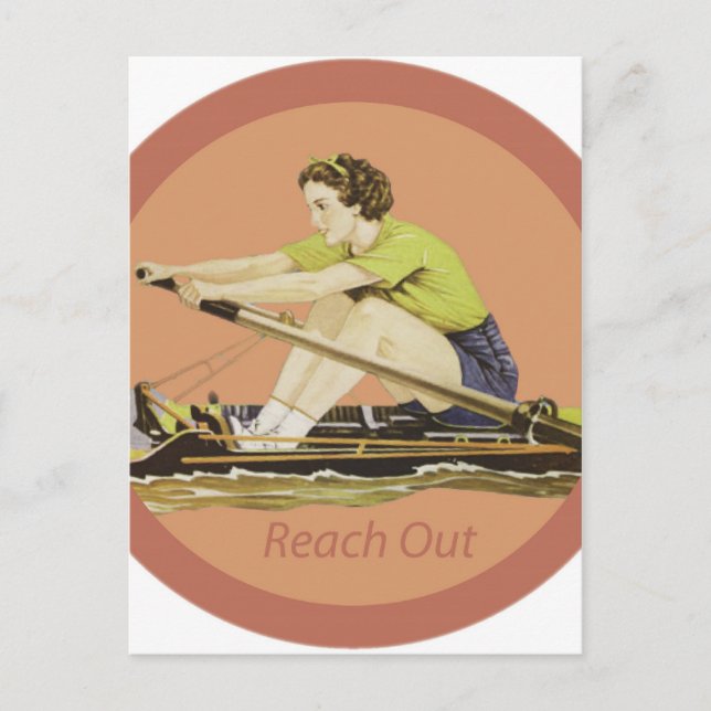 Cartão Postal Vintage Woman Rower (Frente)