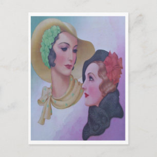 Cartão Postal Vintage Women 1932
