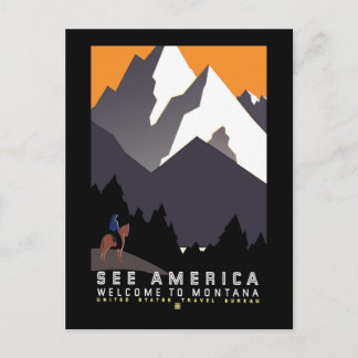 Cartão Postal "Vintage WPA Montana Poster"