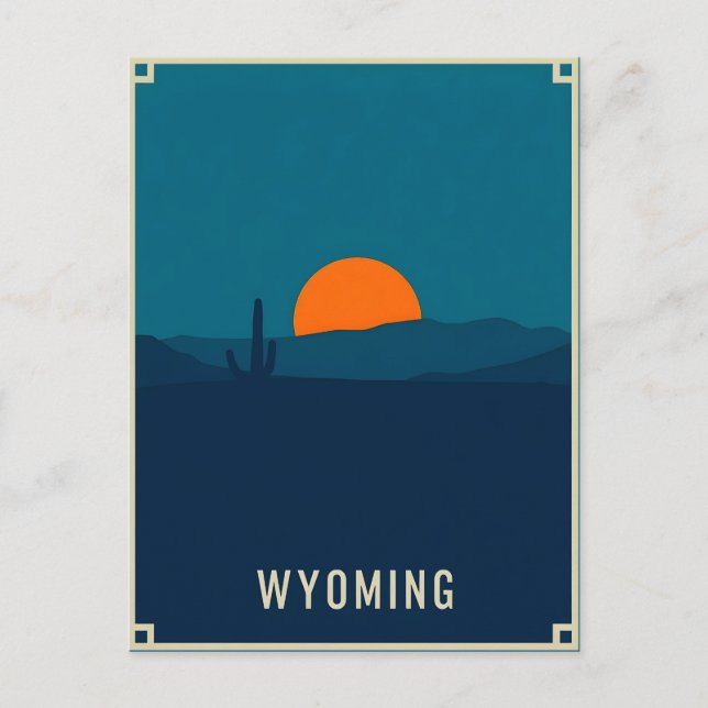 Cartão postal Vintage Wyoming (Frente)