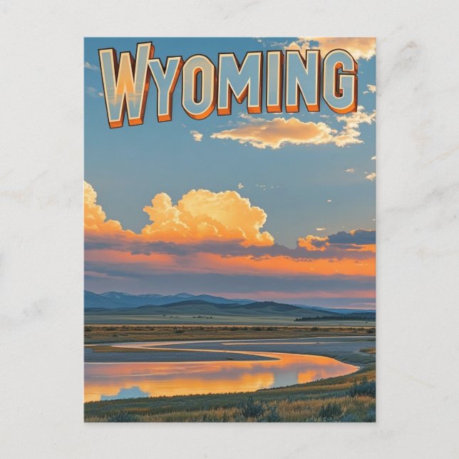 Cartão postal Vintage Wyoming (Frente)