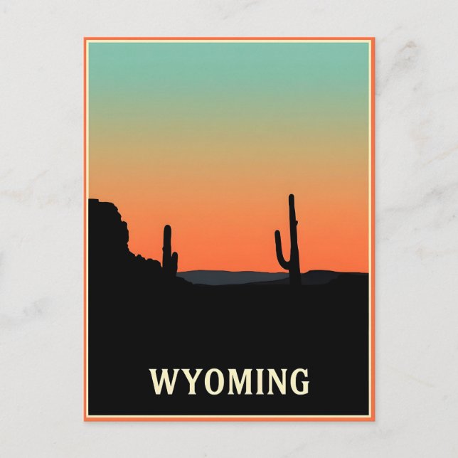 Cartão postal Vintage Wyoming (Frente)