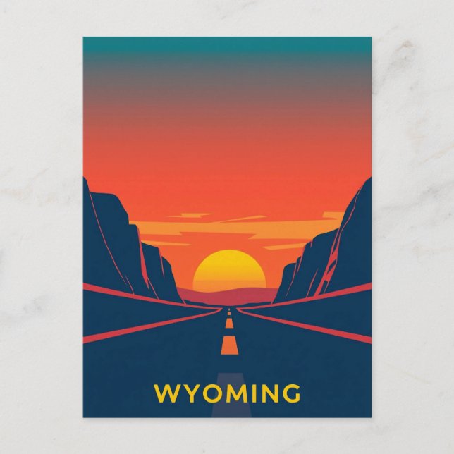 Cartão postal Vintage Wyoming (Frente)