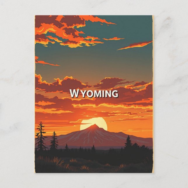 Cartão postal Vintage Wyoming (Frente)