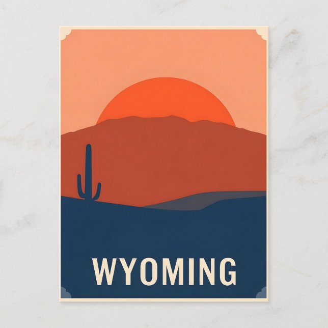 Cartão postal Vintage Wyoming (Frente)