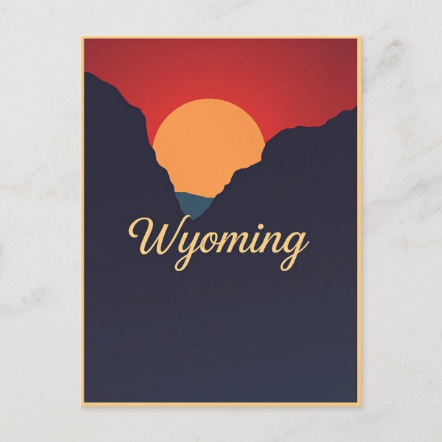 Cartão postal Vintage Wyoming (Frente)