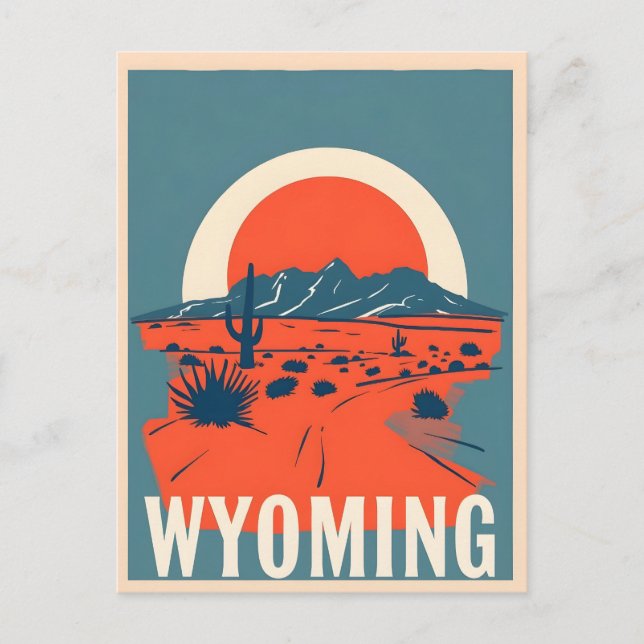 Cartão postal Vintage Wyoming (Frente)