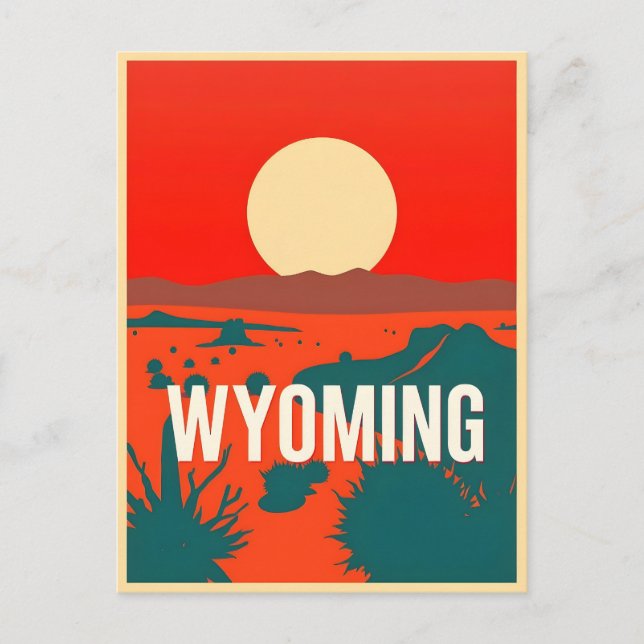 Cartão postal Vintage Wyoming (Frente)