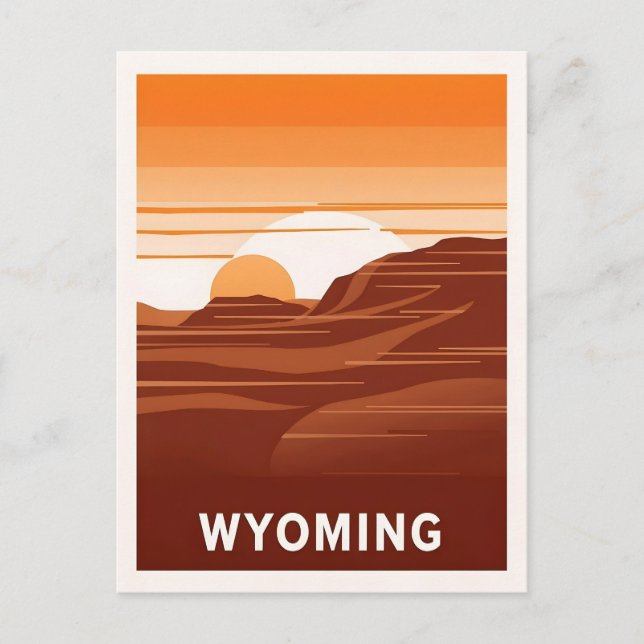 Cartão postal Vintage Wyoming (Frente)