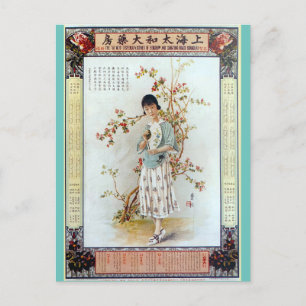 Cartão Postal Vintage Xangai Chinês Farmácia Ad