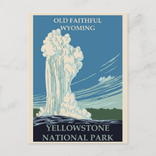 Cartão Postal Vintage Yellowstone National Park Wyoming Viagem