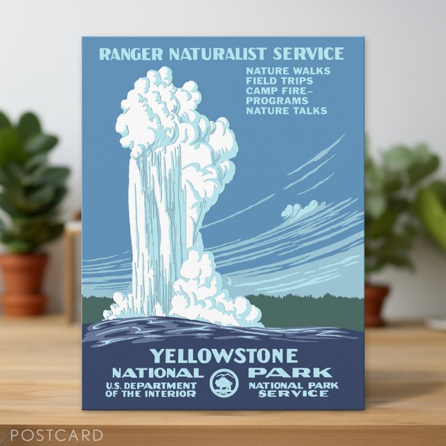 Cartão Postal Vintage Yellowstone WPA (Custom Postcard)