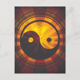 Cartão Postal Vintage Yin Yang - Símbolo Impressão