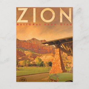 Cartão Postal Vintage Zion National Park Utah Viagem Postcard