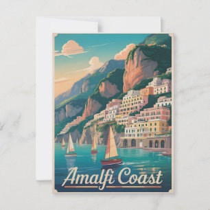Cartão Postal Vintagem da Costa Amalfi