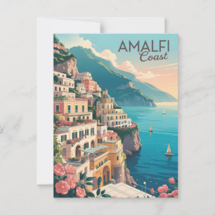 Cartão Postal Vintagem da Costa Amalfi