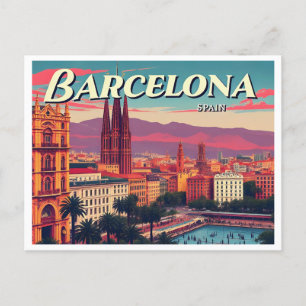 CARTÃO POSTAL VINTAGEM DE ESPANHA DE BARCELONA