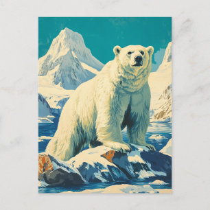 Cartão Postal Vintagem de urso polar