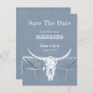 Cartão Postal Vintagem em relevo azul-poeirento