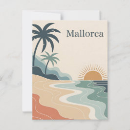 Cartão Postal Vintagem minimalista de Maiorca