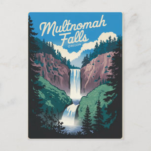 Cartão Postal Vintagem Multnomah Falls