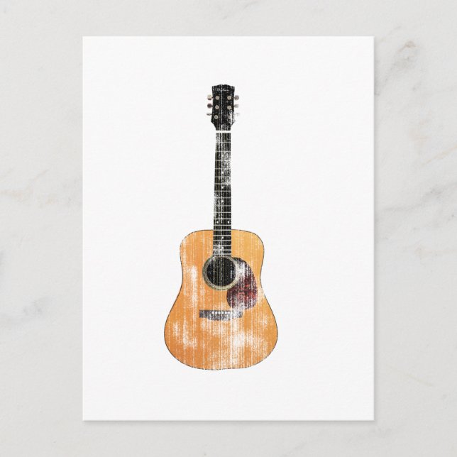 Cartão Postal Violão Acústico com dificuldades verticais (Frente)