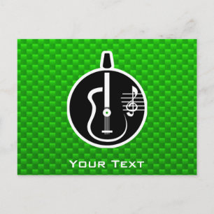 Cartão Postal Violão Acústico Verde
