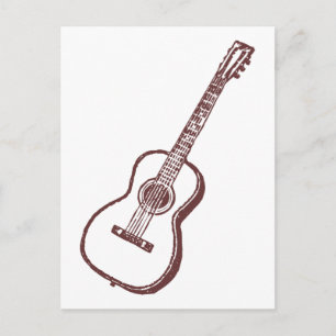 Cartão Postal Violão Clássico Acústico Castanho