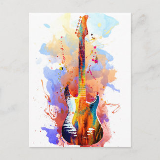 Cartão Postal Violão colorido