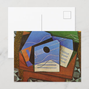 Cartão Postal Violão em uma mesa de Juan Gris