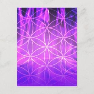 Cartão Postal Violet Flame Flower of Life