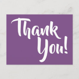 Cartão Postal Violet Purple e White Calliographic Obrigado