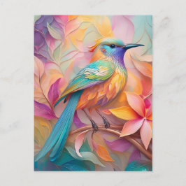 Cartão Postal Violet Throed Songbird Fantasy Bird