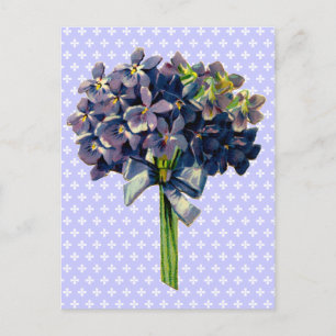 Cartão Postal Violetas Vintage