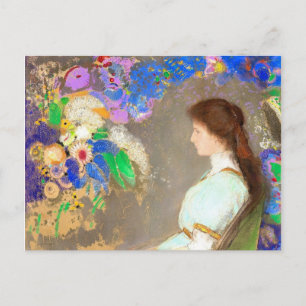 Cartão Postal Violette Heymann, Pintura de Belas Artes por Redon