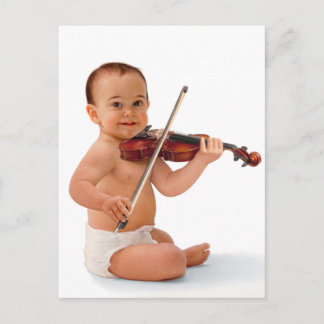 Cartão Postal Violin Baby