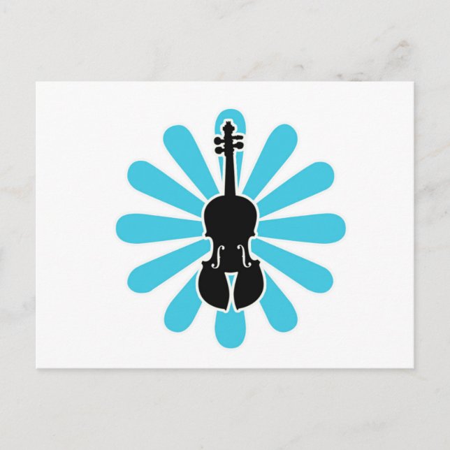 Cartão Postal Violin Daisy Notecards (Frente)