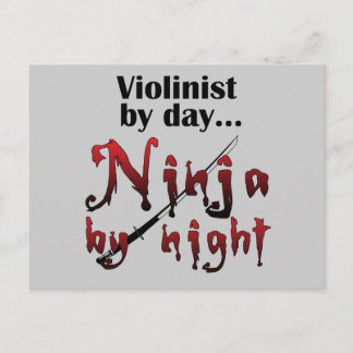Cartão Postal Violin Ninja