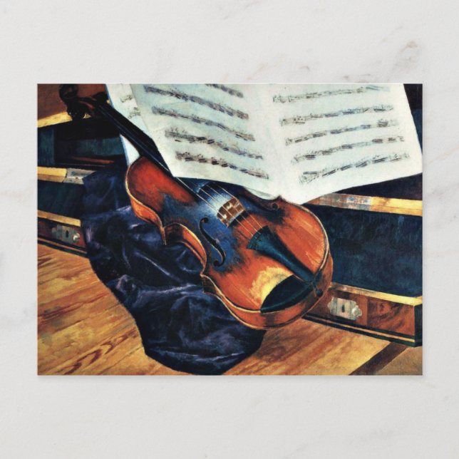 Cartão Postal Violin, pintura de 1916 por Petrov-Vodkin (Frente)