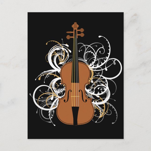 Cartão Postal Violin Swirls (Frente)