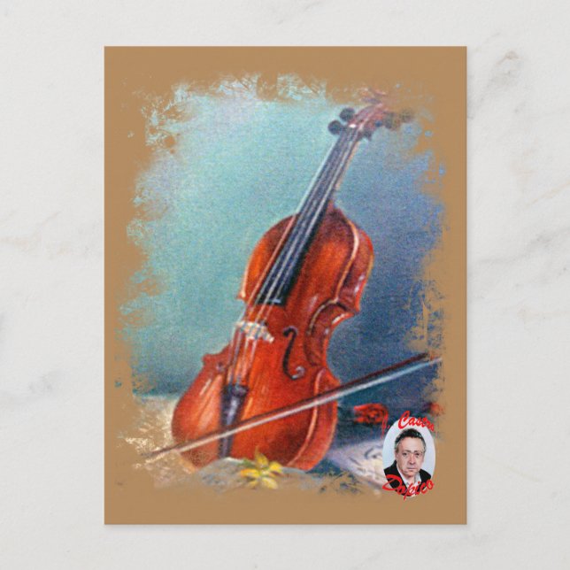 Cartão Postal Violín/Violin (Frente)