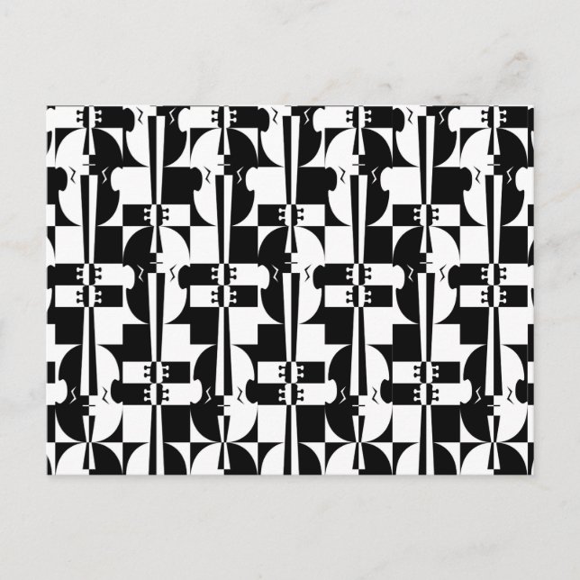 Cartão Postal Violinas de ilusão óptica (Frente)