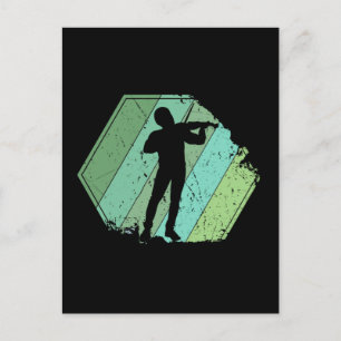 Cartão Postal Violinista Retro