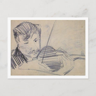 Cartão Postal Violinista visto pela frente Van Gogh de arte