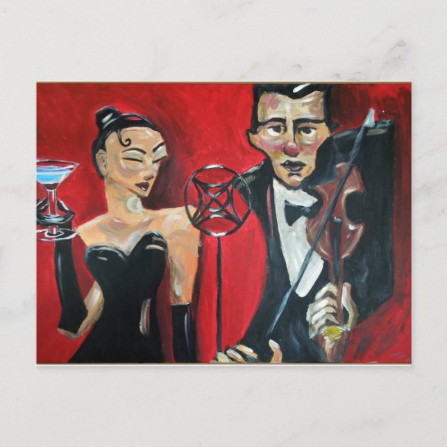 Cartão Postal Violino do jazz (Frente)