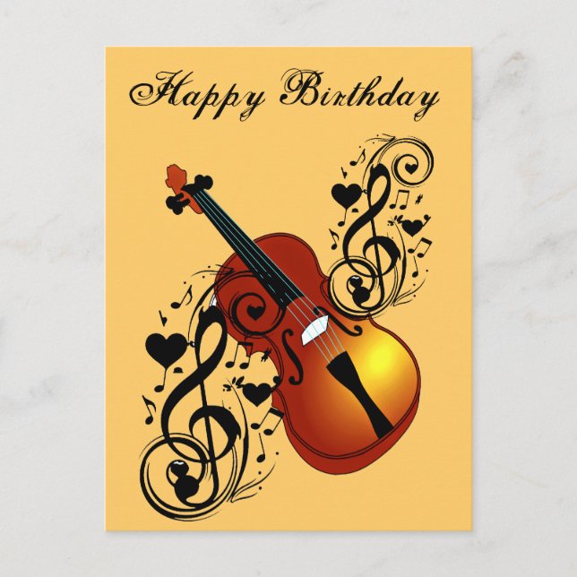 Cartão Postal Violino, Lover no Coração_ (Frente)