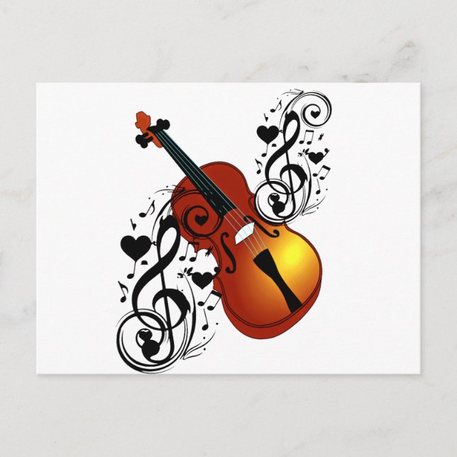 Cartão Postal Violino, Lover no Coração_ (Frente)
