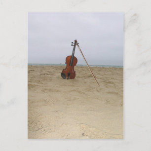 Cartão Postal Violino na praia