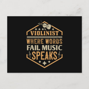Cartão Postal Violino - Onde as palavras falham música