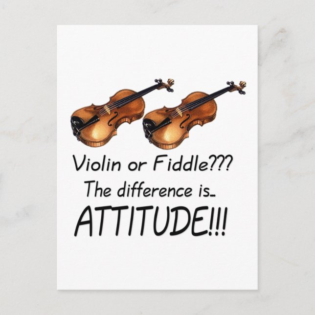 Cartão Postal Violino ou Fiddle? (Frente)